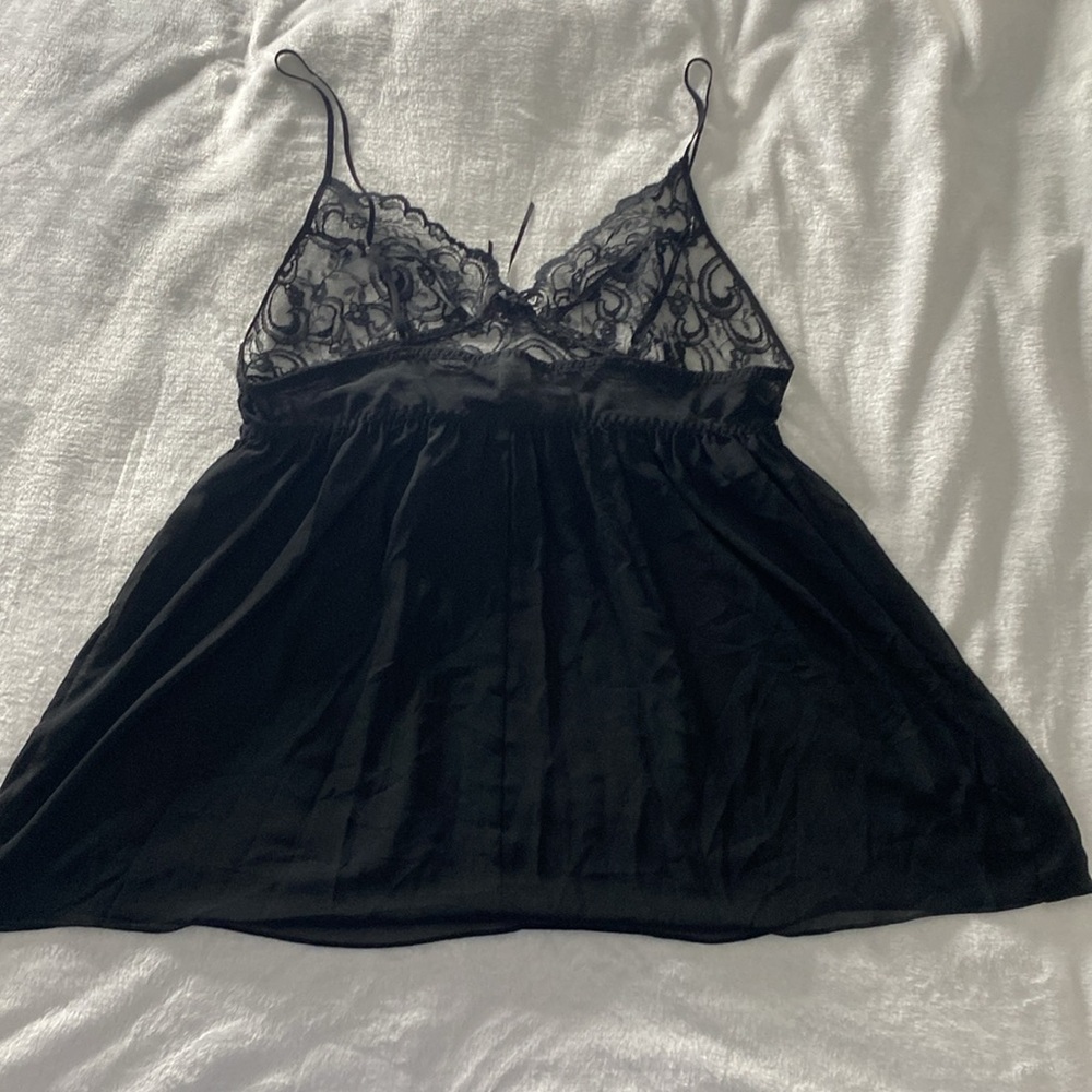 Super sheer black lingerie night camisole / gown - Picture 6 of 15